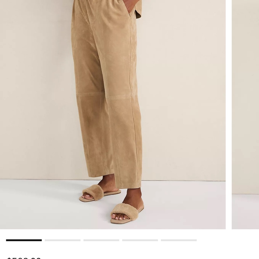 Elegant Suede Tan Women's Pants